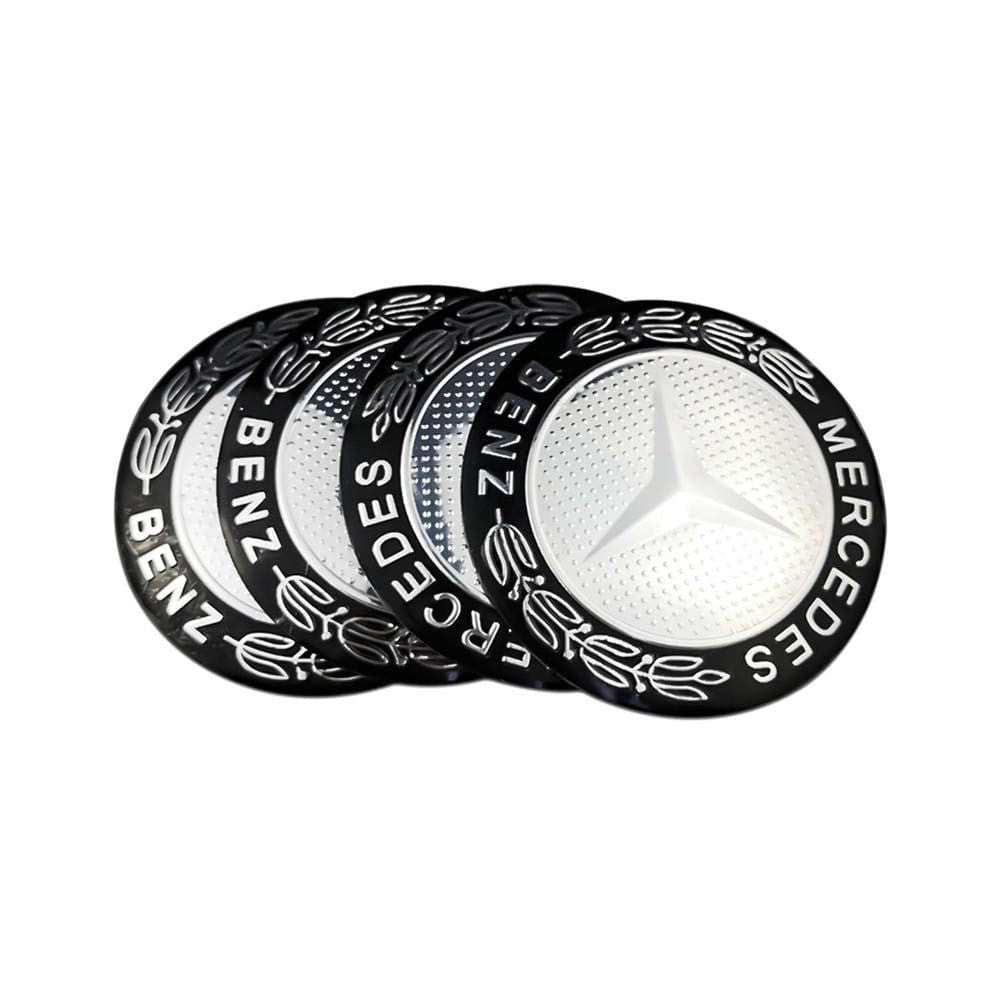 56mm 4PCS Mercedes Benz AMG Apple Tree Brabus Lorinser Car Wheel Center Hub Cap Sticker Emblem Badge Decal